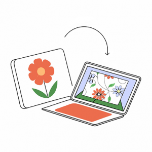 laptop-with-the-picture-of-flower-on-the-screen